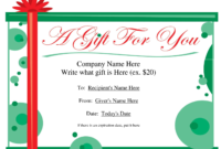 Free Printable Gift Certificate Template | Free Christmas with Christmas Gift Certificate Template Free Download