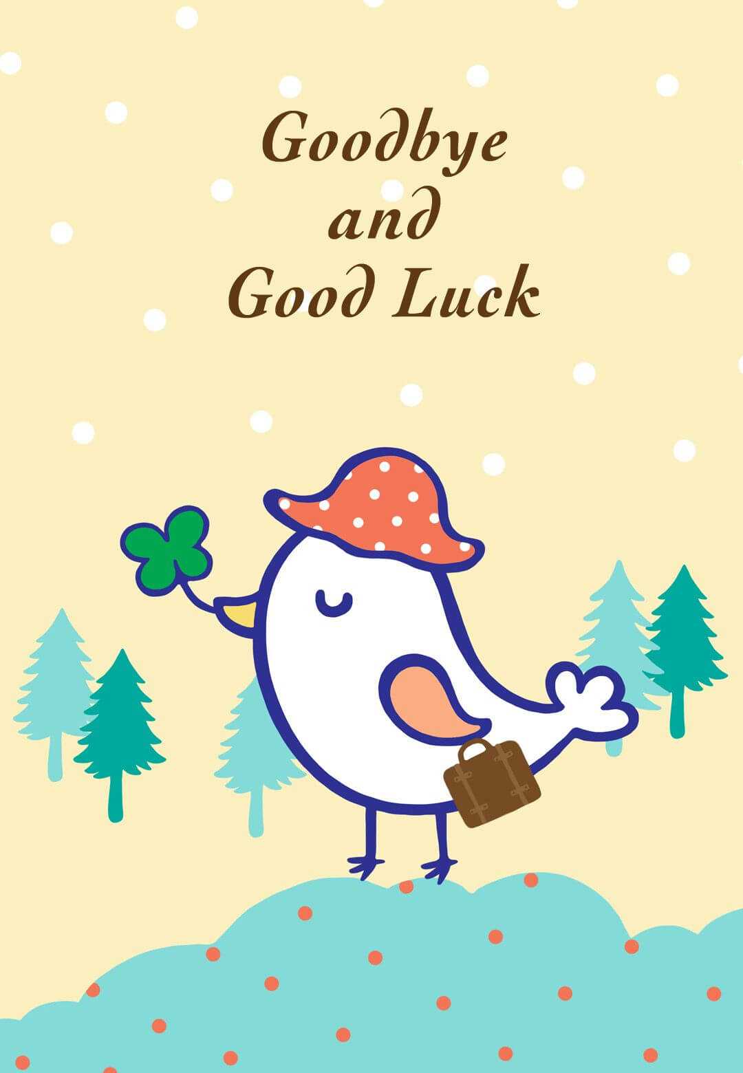 Free Printable Goodbye And Good Luck Greeting Card Inside Throughout Farewell Card Template Word