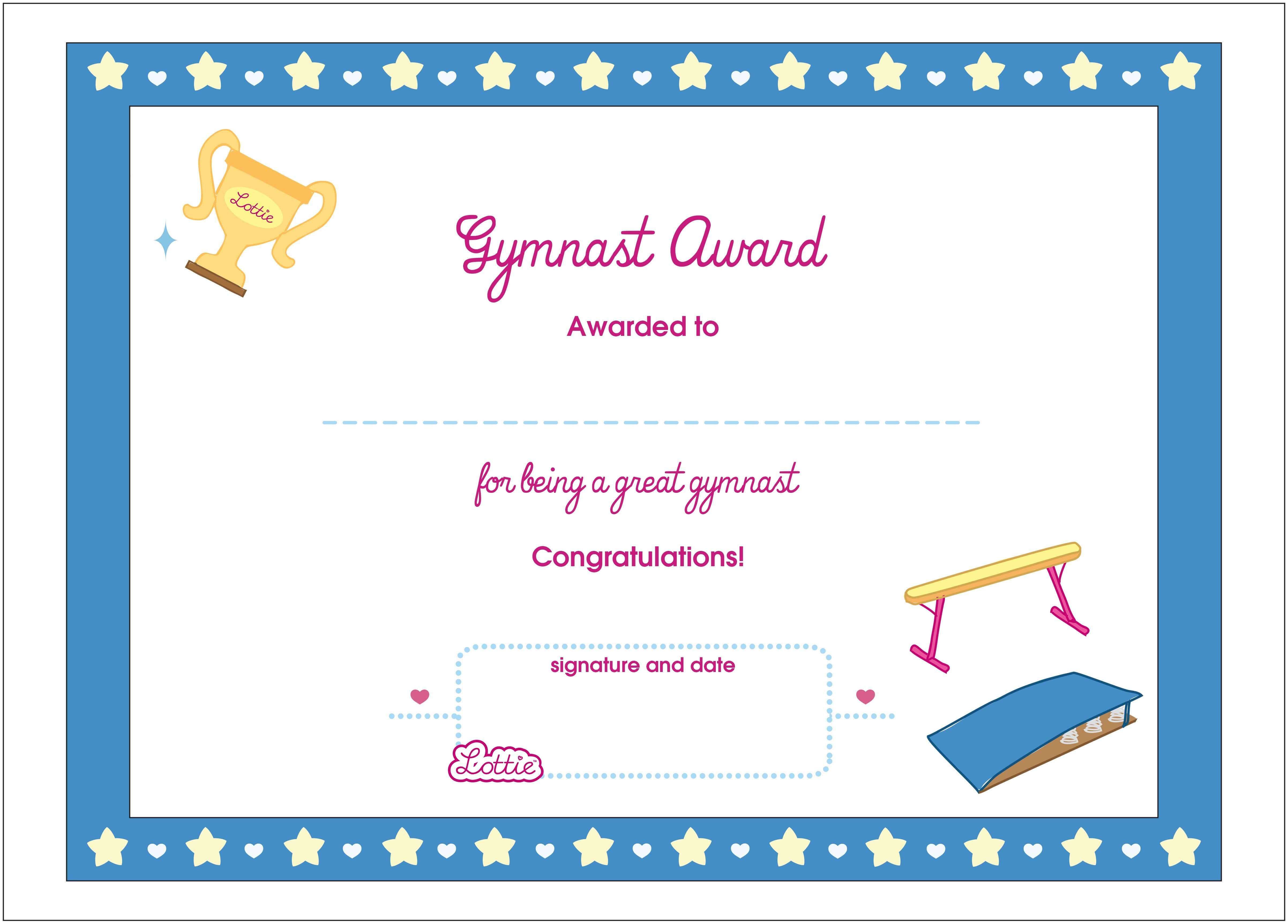 Free Printable Gymnastics Awards | Download Them Or Print With Gymnastics Certificate Template