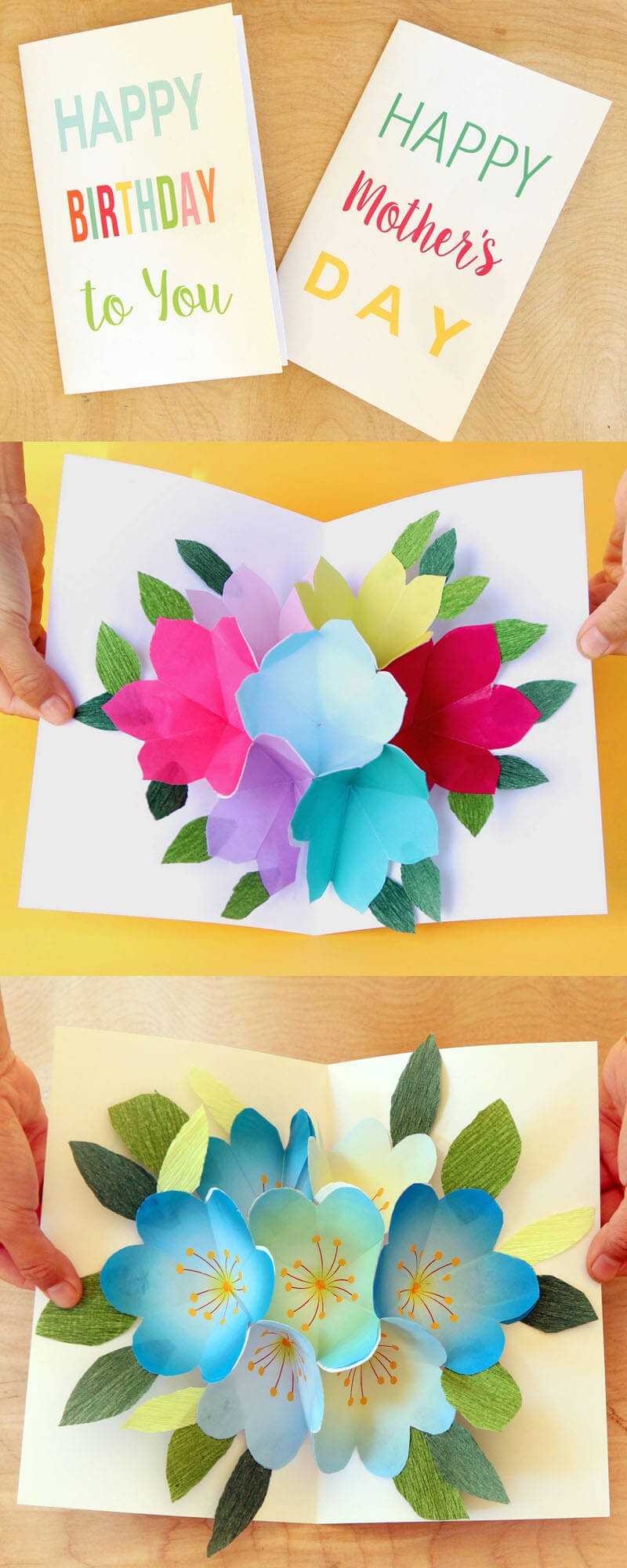 Free Printable Happy Birthday Card With Pop Up Bouquet – A Inside Mom Birthday Card Template