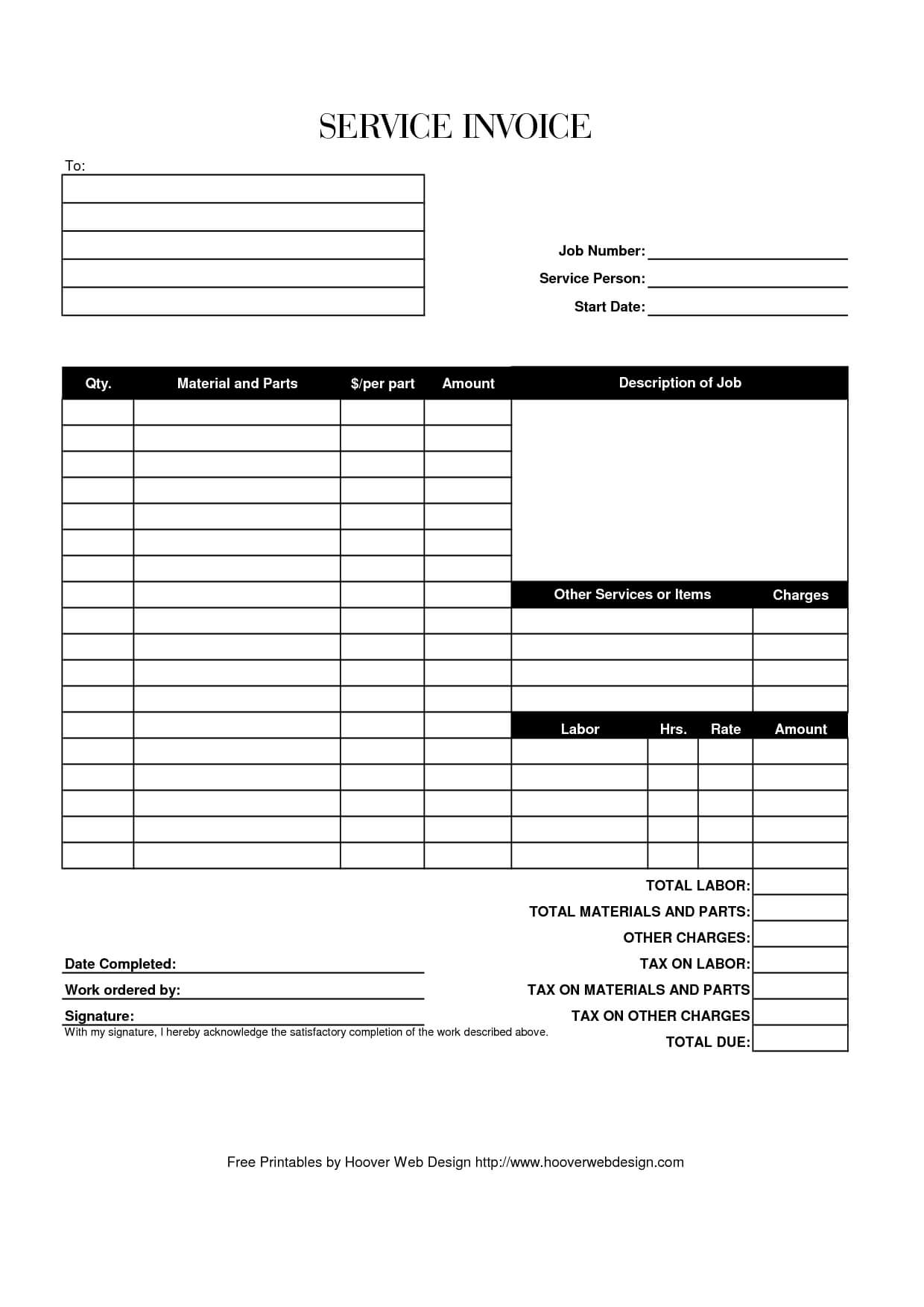 Free Printable Invoice Template Microsoft Word Inside Free Printable Invoice Template Microsoft Word