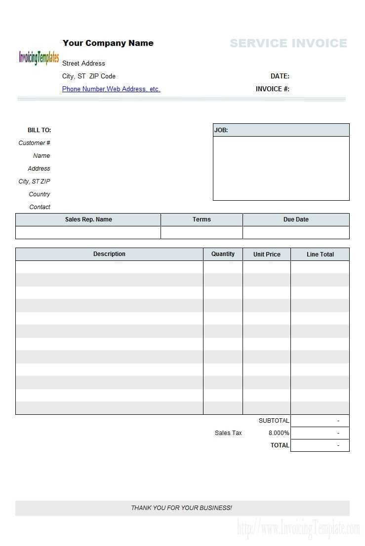 Free Printable Invoices For Contractors 1099 Invoice Within Free Printable Invoice Template Microsoft Word