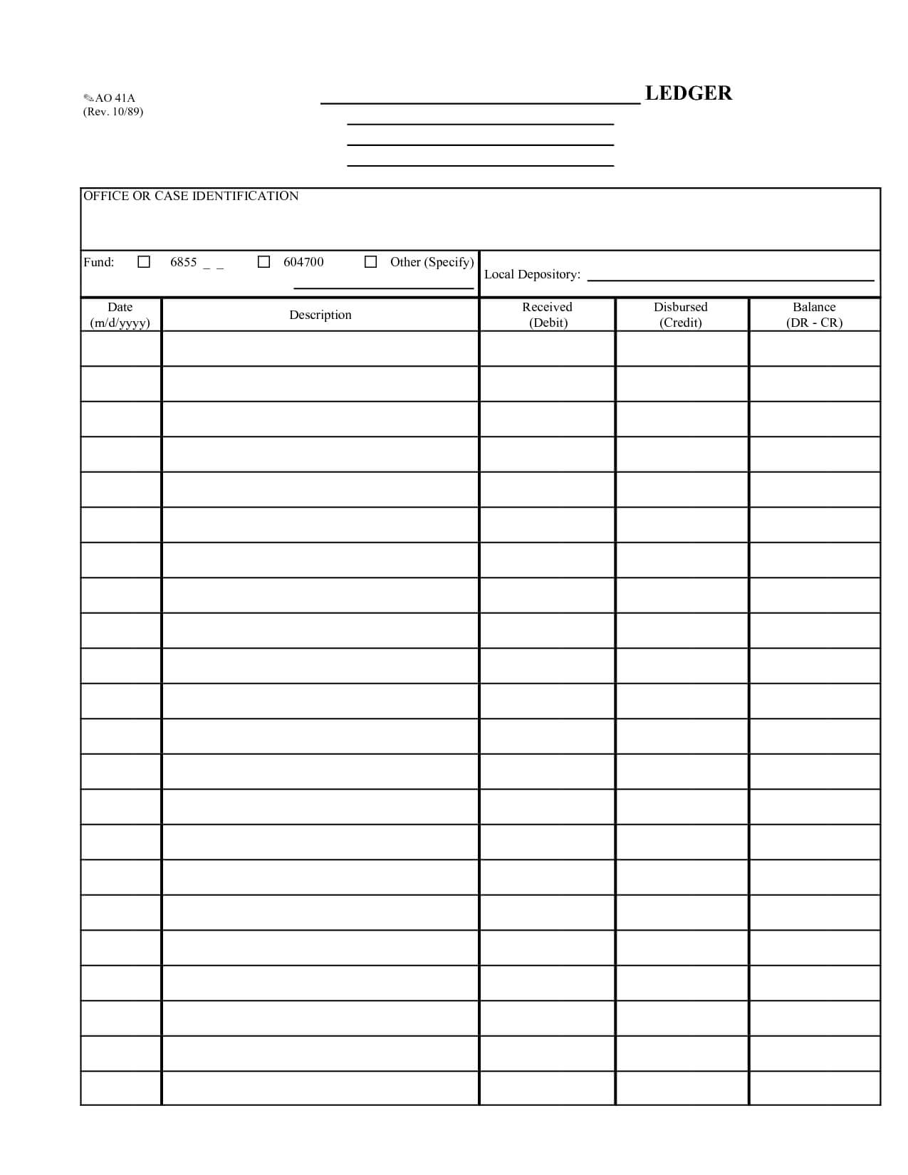 Free Printable Ledger Template | Accounting Templates For Blank Ledger Template