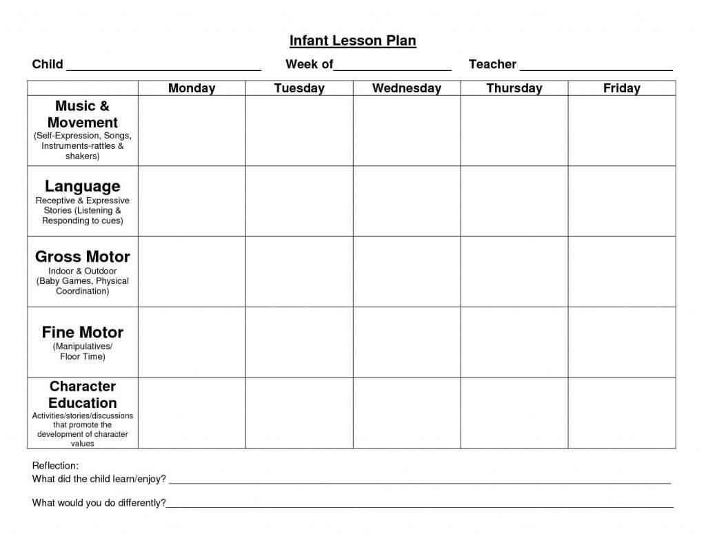 Free Printable Lesson Plans Plan Template New This Blank Pertaining To Blank Preschool Lesson Plan Template