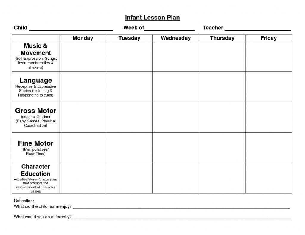 Free Printable Lesson Plans Plan Template New This Blank Pertaining To Blank Preschool Lesson Plan Template