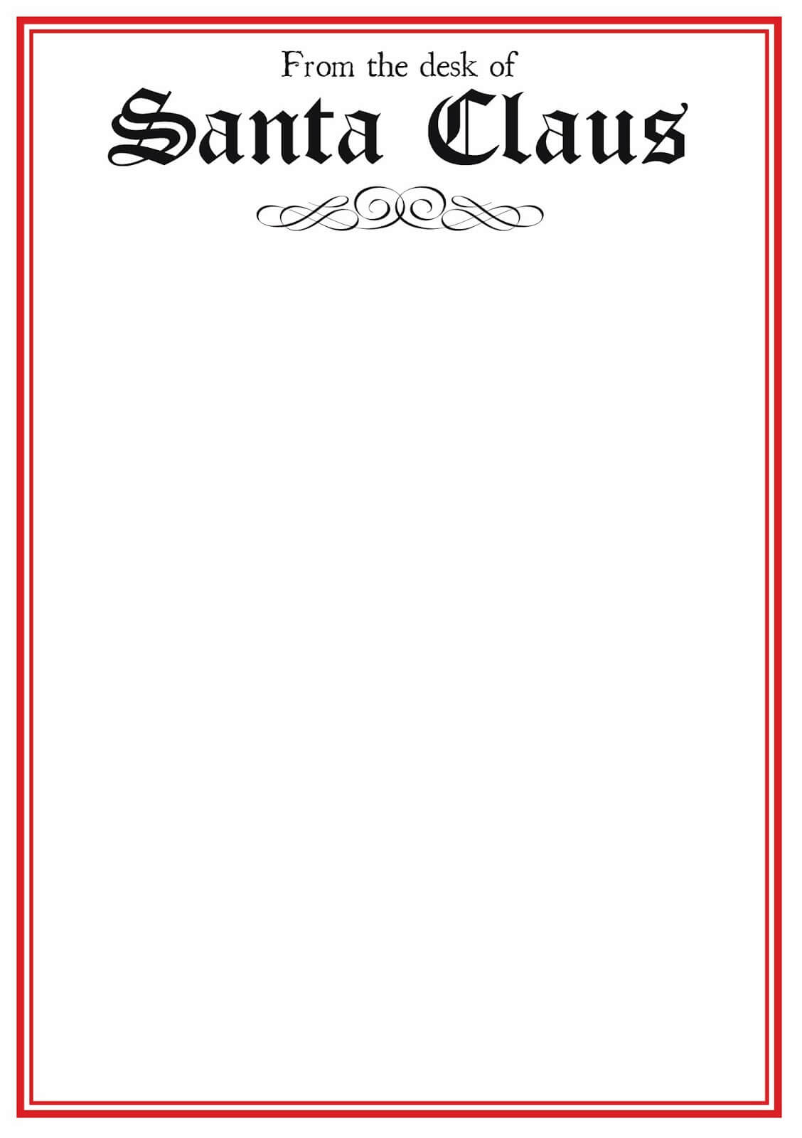Free Printable Letter From Santa Template Word Collection Pertaining To Blank Letter From Santa Template