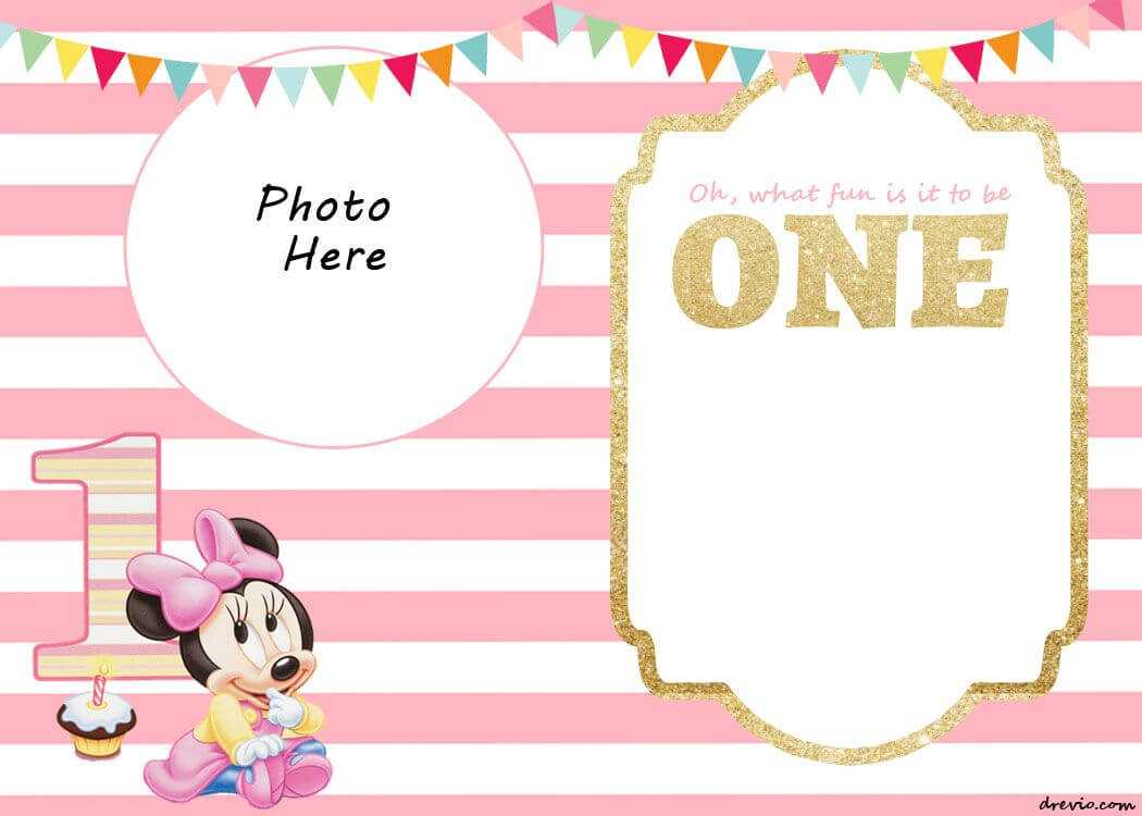 Free Printable Minnie Mouse 1St Invitation Templates Pertaining To Minnie Mouse Card Templates