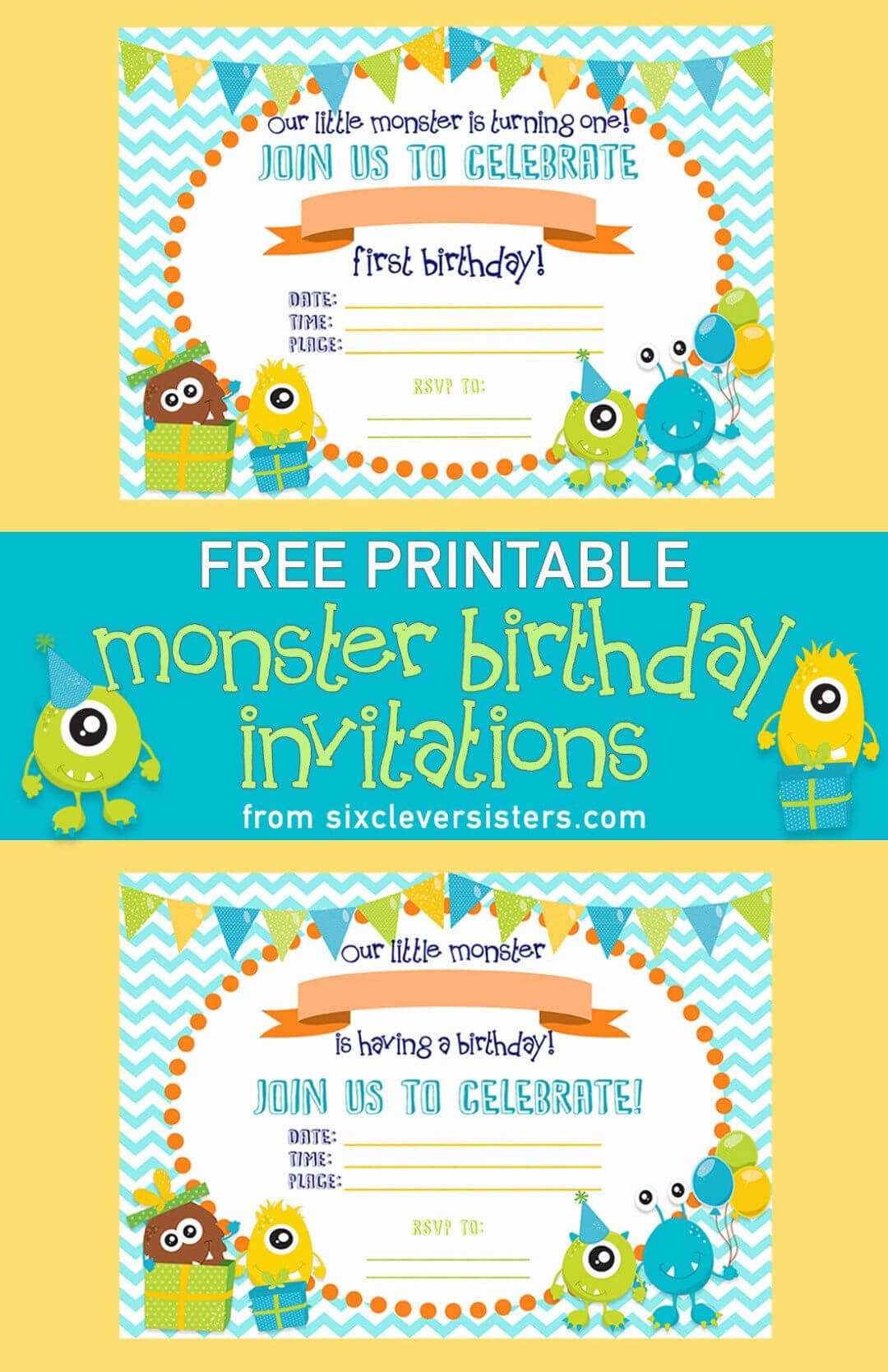 Free Printable Monster Birthday Invitations | Monster For Monster High Birthday Card Template