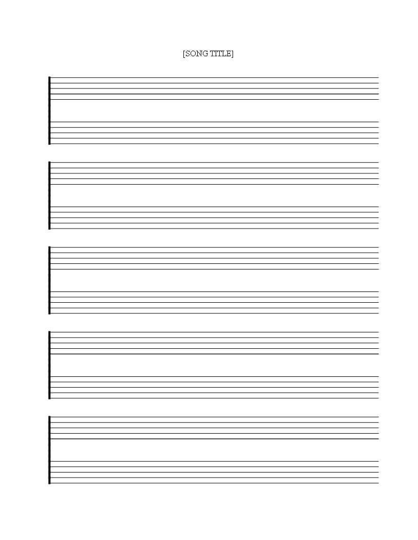 Free Printable Music Staff Sheet 5 Double Lines - Download Inside Blank Sheet Music Template For Word