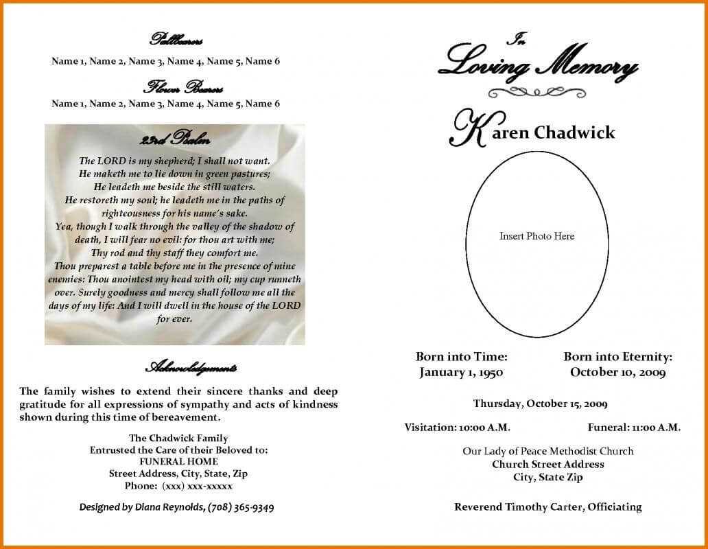 Free Obituary Template For Microsoft Word