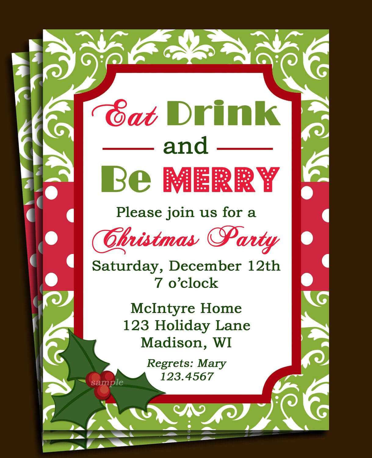 Free Printable Office Christmas Party Invitations For Free Christmas Invitation Templates For Word