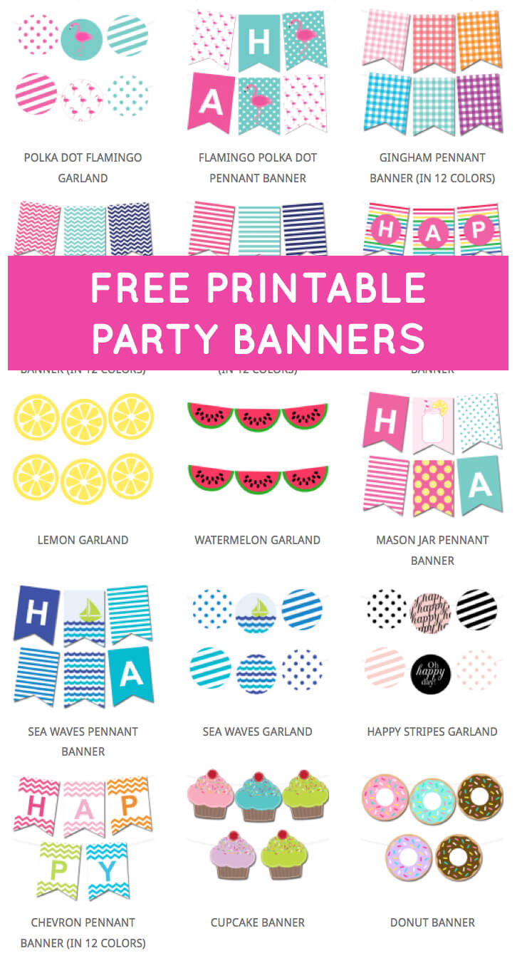 Free Printable Party Banners From @chicfetti | Free Pertaining To Free Printable Party Banner Templates