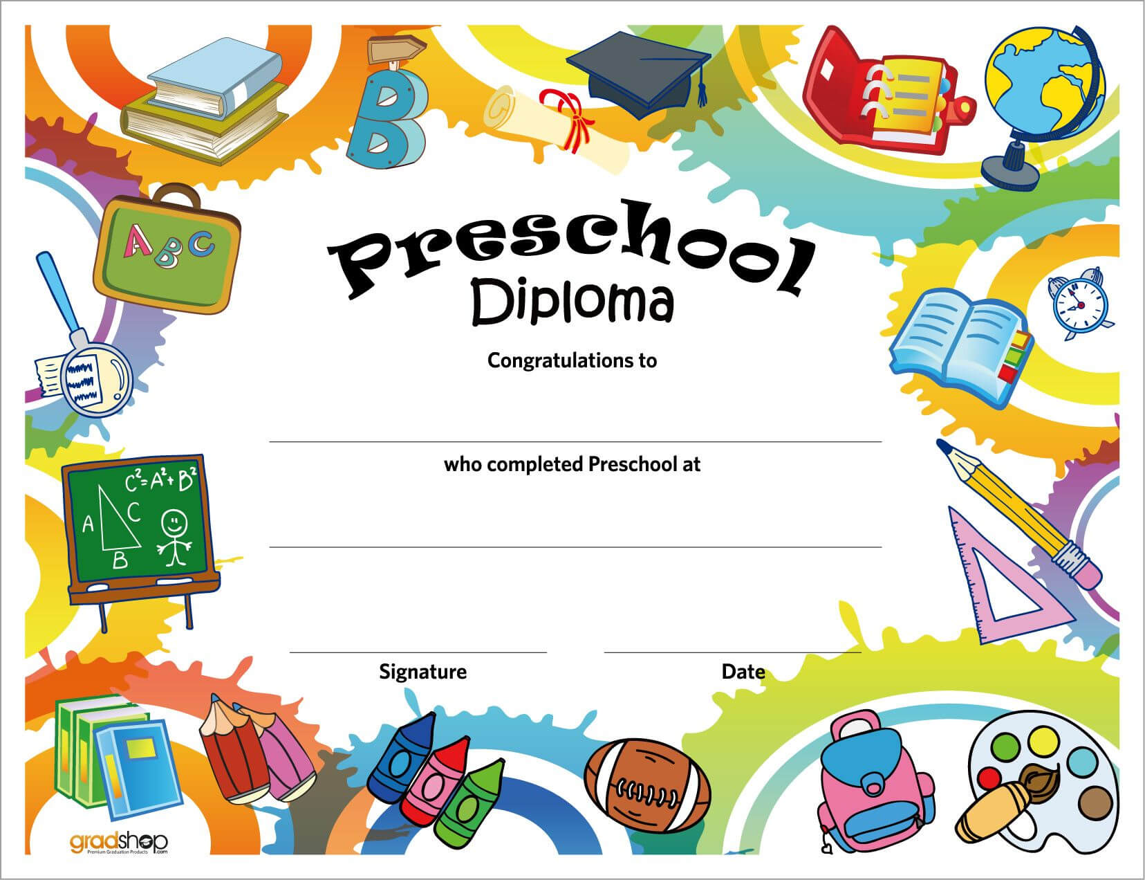 Free Printable Preschool Diplomas | Preschool Classroom With Regard To Preschool Graduation Certificate Template Free