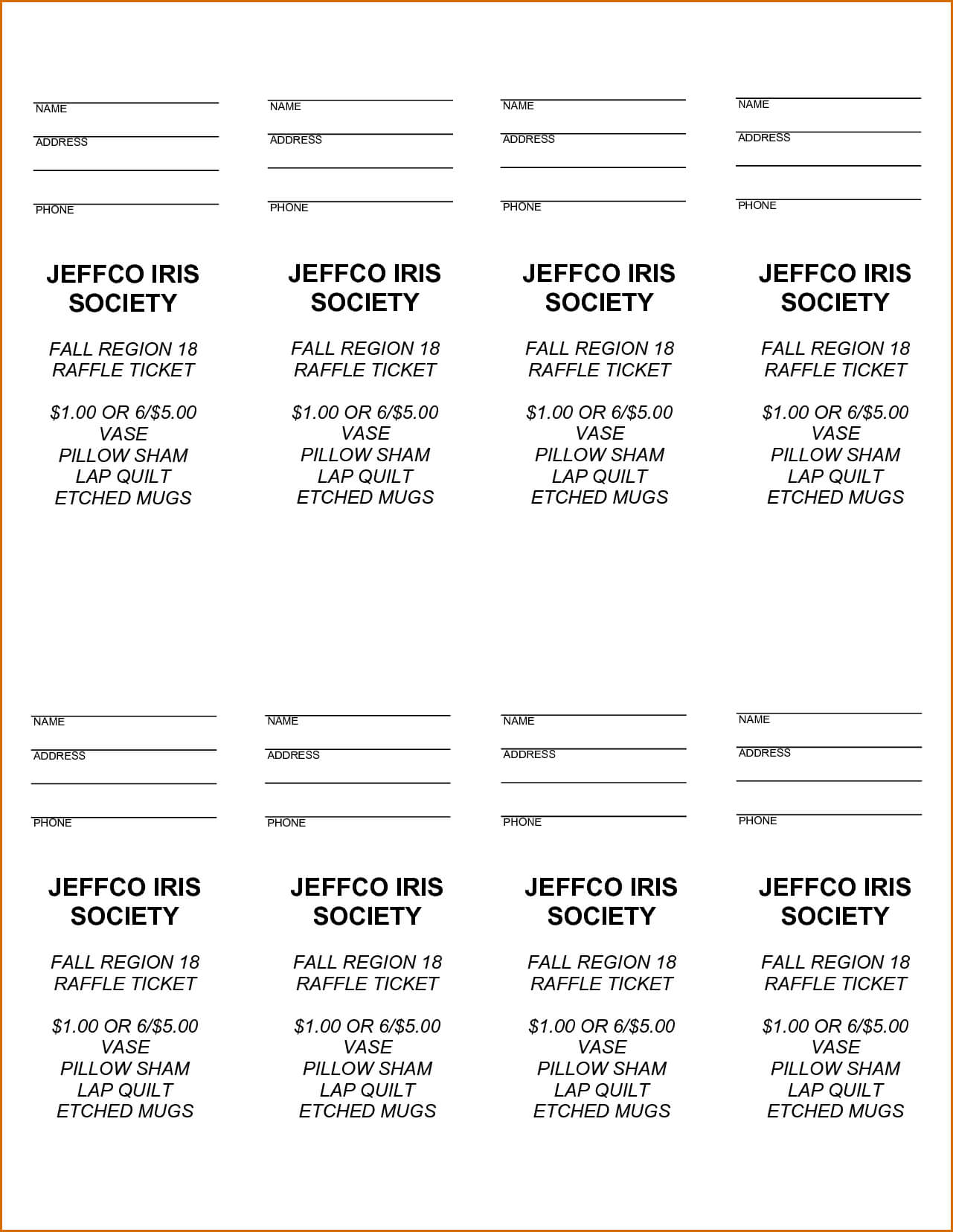 Free Printable Raffle Tickets – Free Printable Raffle Ticket Intended For Free Raffle Ticket Template For Word