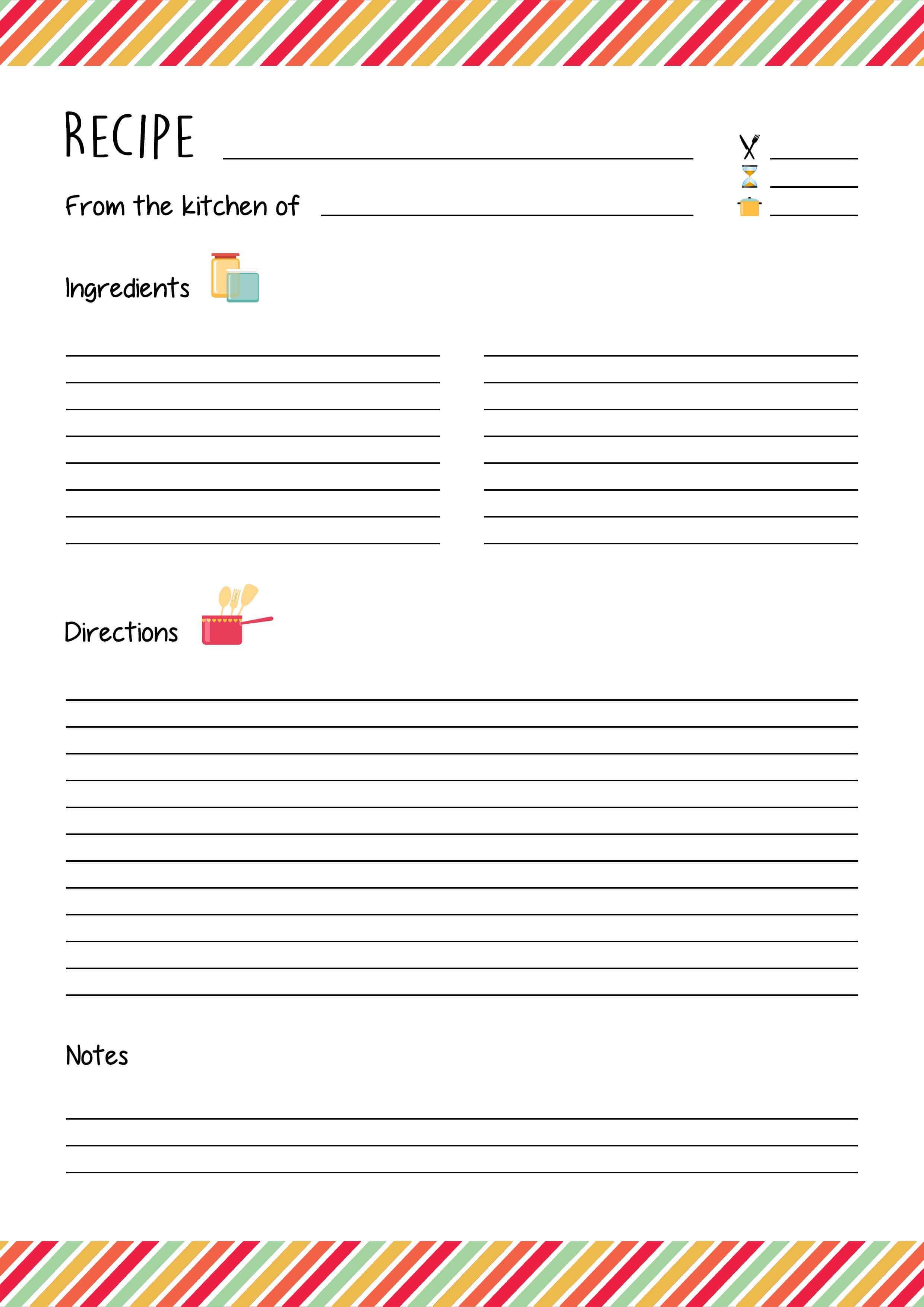 Free Printable Recipe Template: Diy Recipe Book! A4 | Recipe Pertaining To Recipe Card Design Template