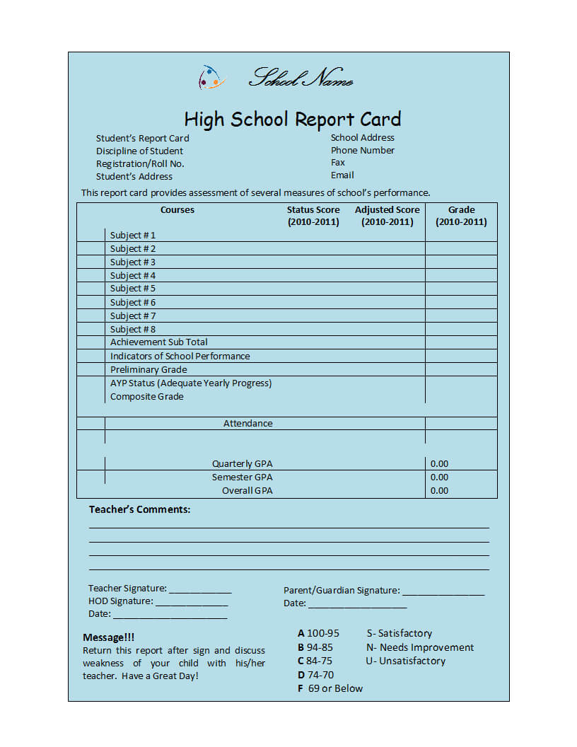 Free Printable Report Templates Throughout School Report Template Free