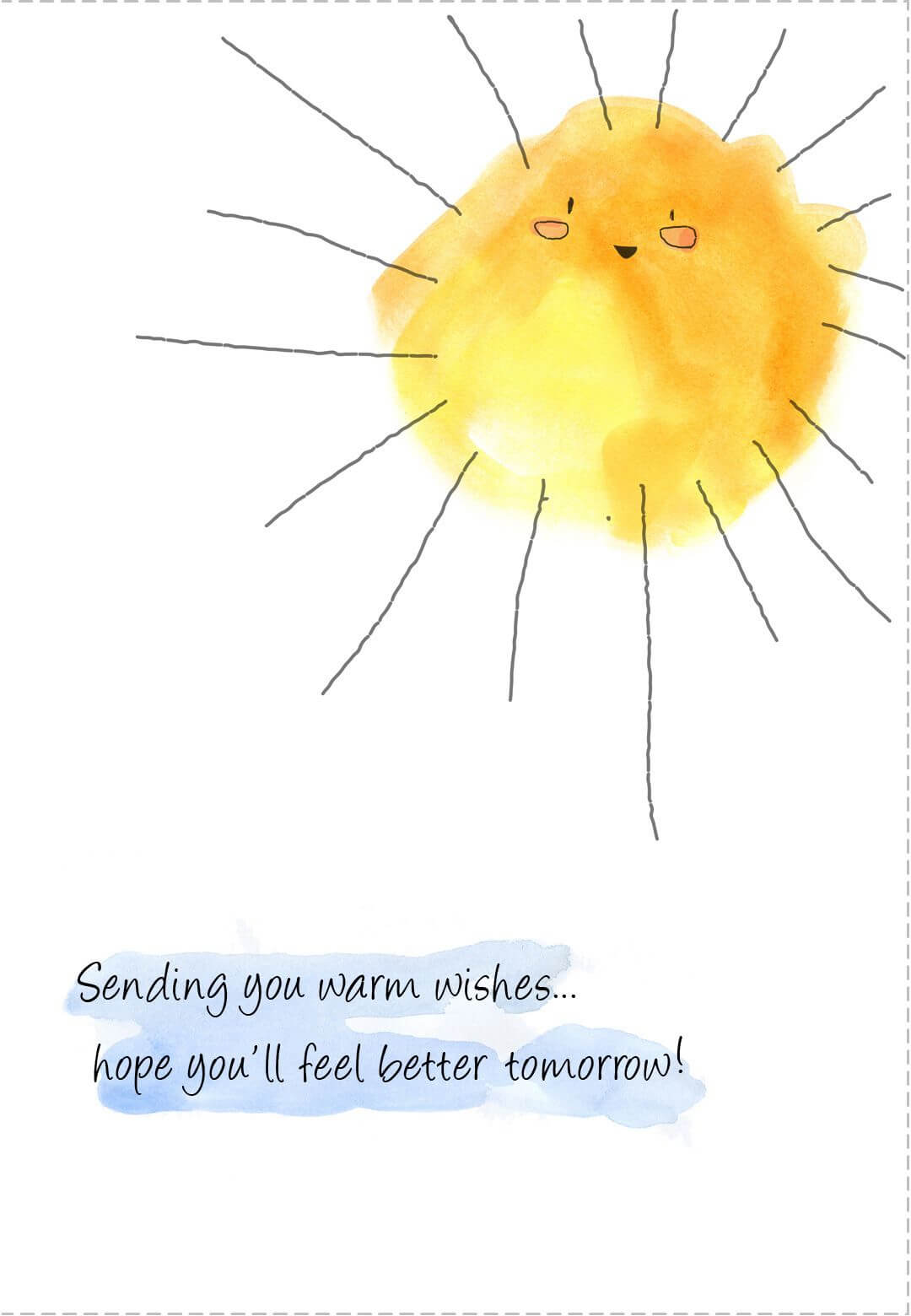 Free Printable Sunshine Greeting Card. Great For Student Regarding Get Well Card Template