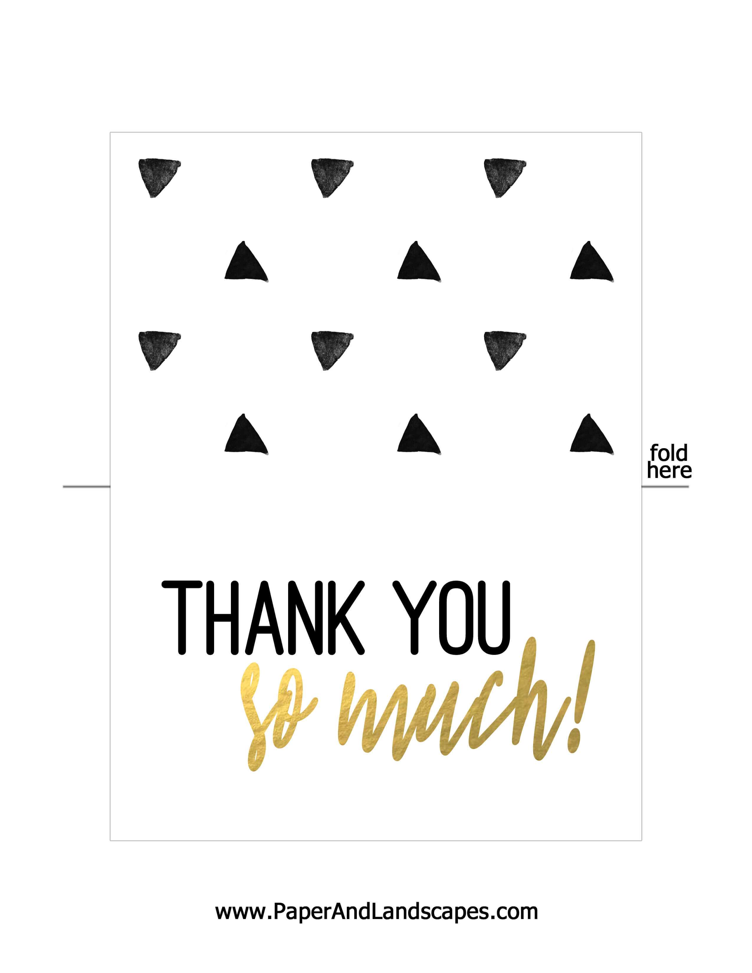 Free Printable Thank You Cards – Paper And Landscapes Intended For Free Printable Thank You Card Template