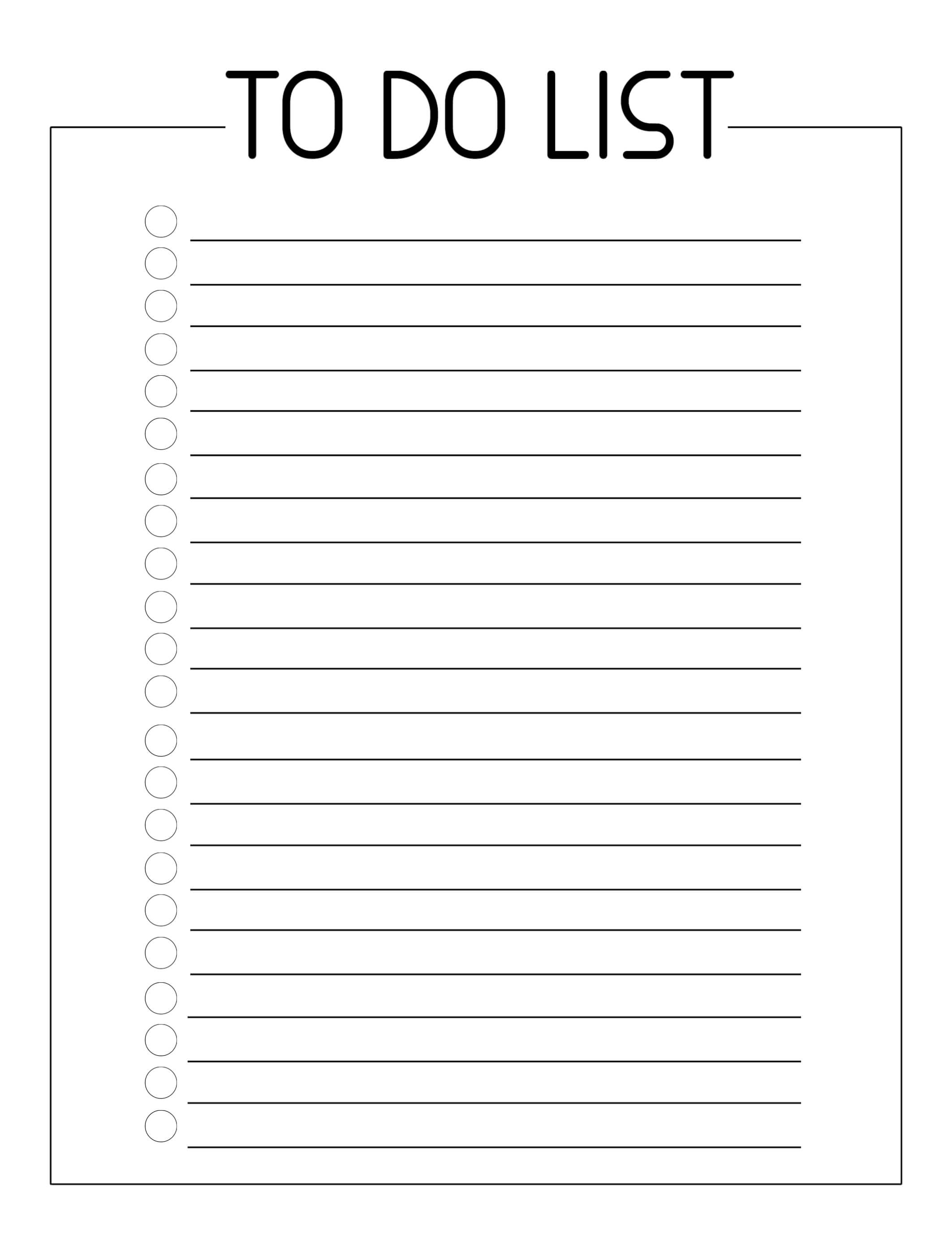 Free Printable To Do Checklist Template – Paper Trail Design Intended For Blank To Do List Template
