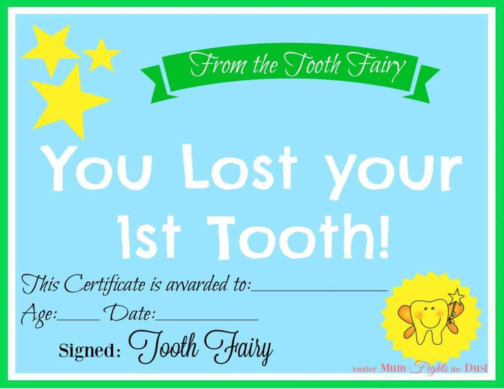 Free Printable Tooth Fairy Certificate | 40 | Tooth Fairy Inside Free Tooth Fairy Certificate Template