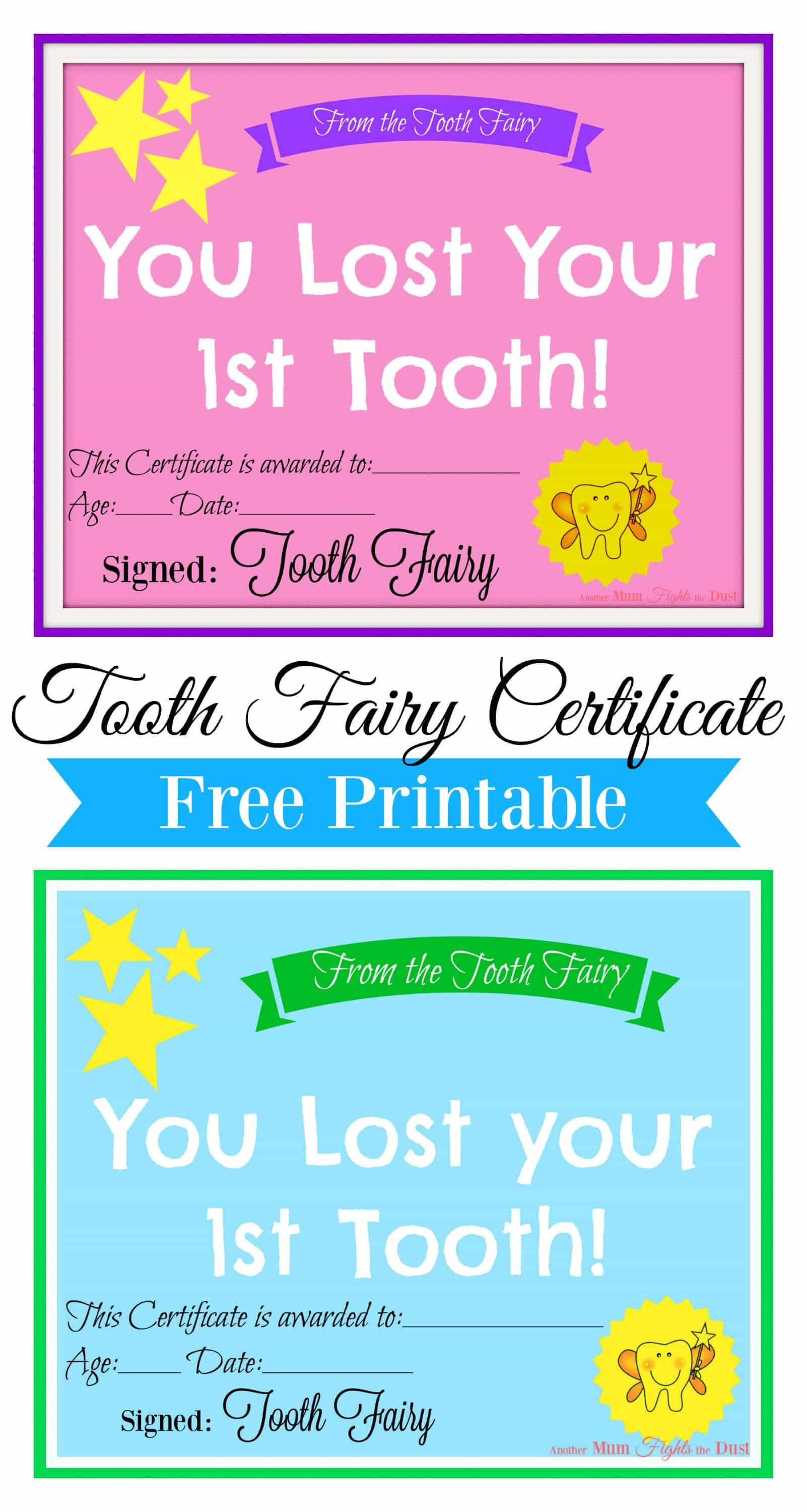 Free Printable Tooth Fairy Certificate | Tooth Fairy With Regard To Free Tooth Fairy Certificate Template