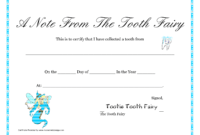 Free Printable Tooth Fairy Letter | Tooth Fairy Certificate for Tooth Fairy Certificate Template Free