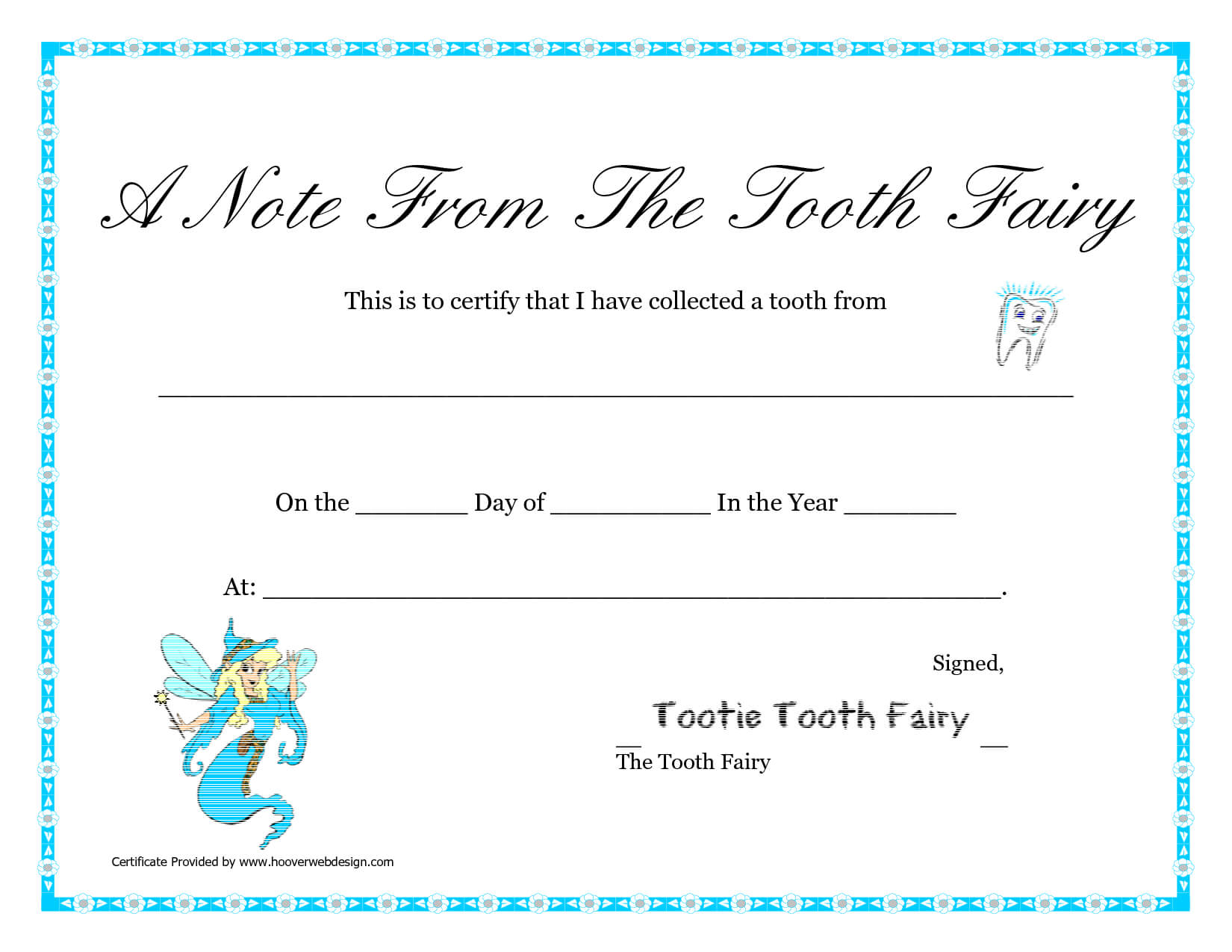 Free Printable Tooth Fairy Letter | Tooth Fairy Certificate For Tooth Fairy Certificate Template Free