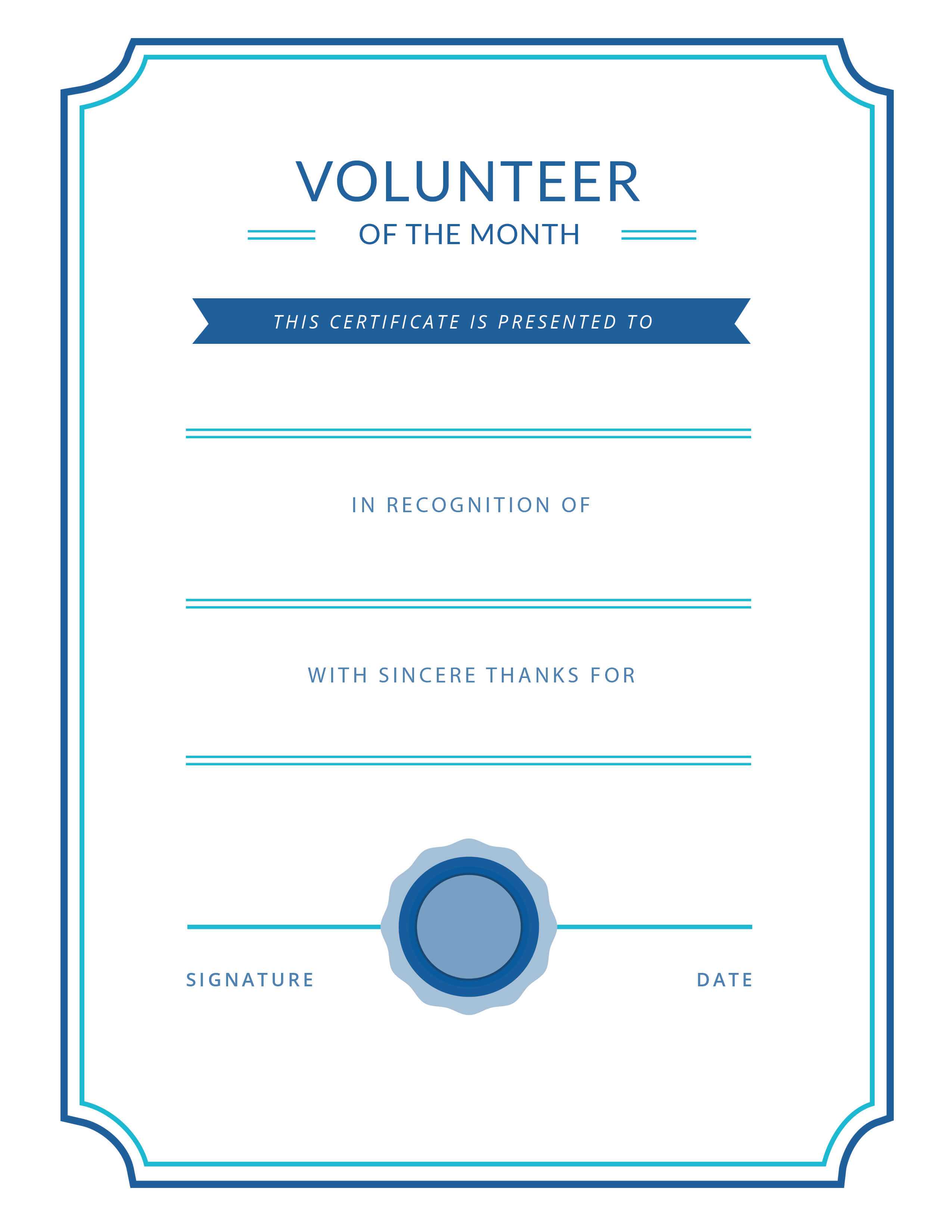 Free Printable Volunteer Appreciation Certificates | Signup Intended For Volunteer Award Certificate Template