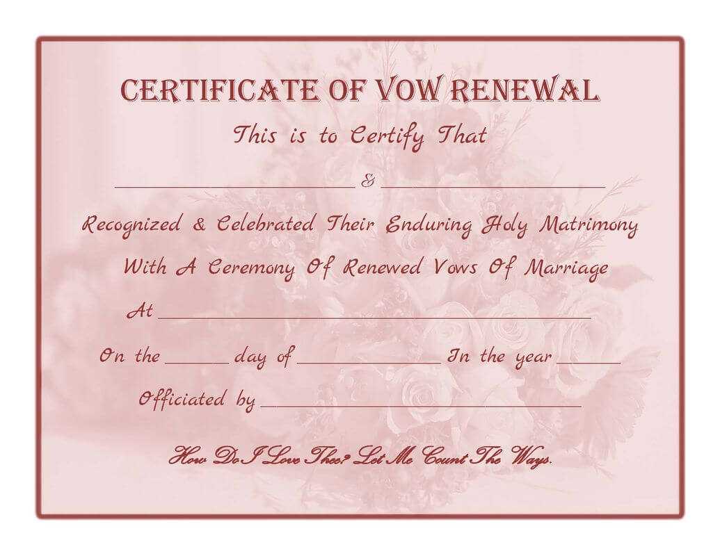 Free Printable – Vow Renewal Certificate | Cheap Wedding Pertaining To Anniversary Certificate Template Free