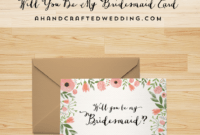 Free Printable Will You Be My Bridesmaid Card | Bridesmaid intended for Will You Be My Bridesmaid Card Template