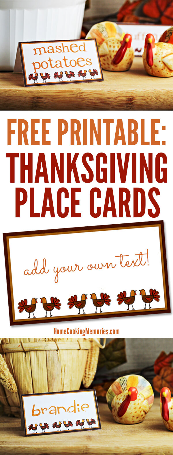 Free Printables: Thanksgiving Place Cards – Home Cooking With Regard To Thanksgiving Place Card Templates
