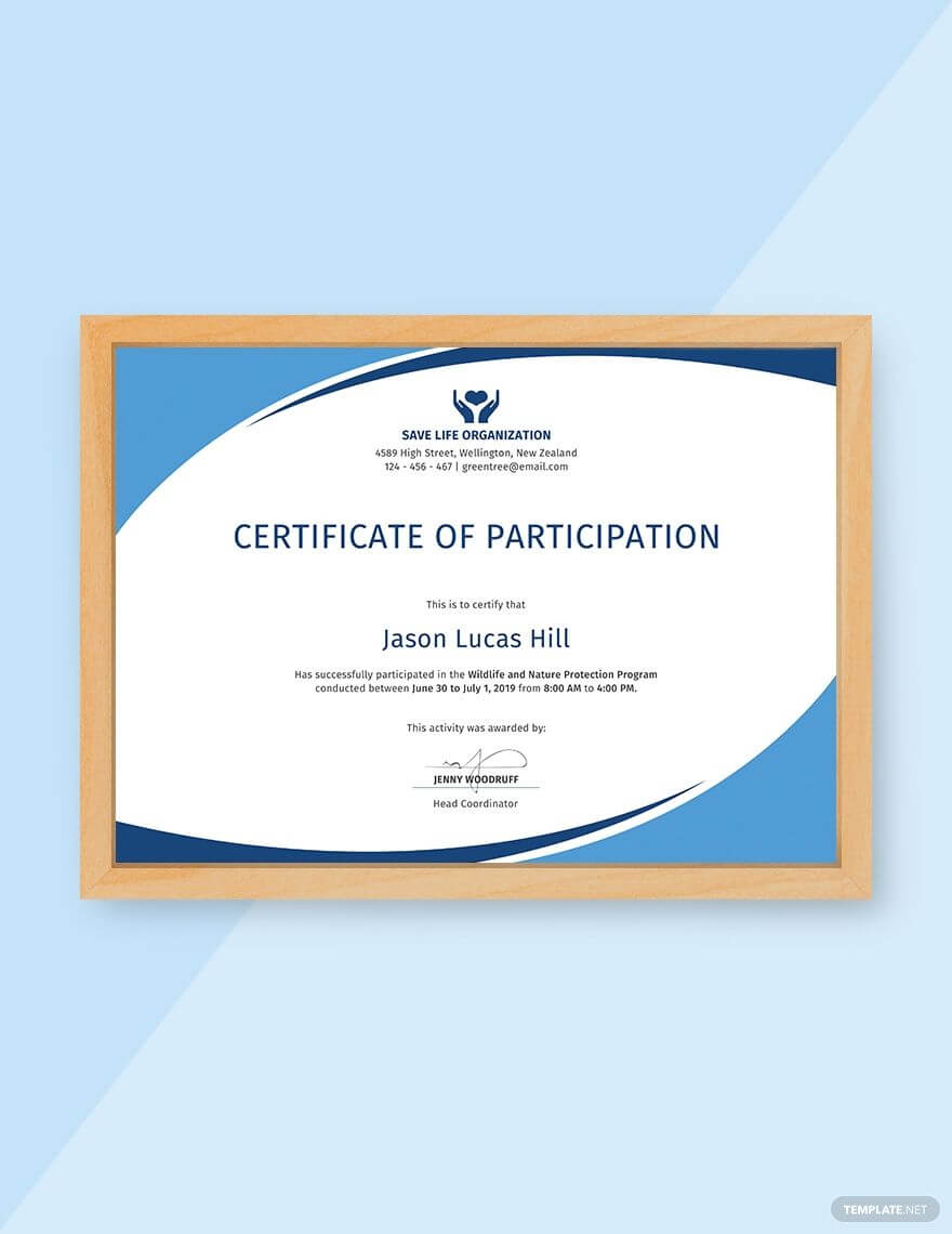 Free Program Participation Certificate | Certificate Of Within Conference Participation Certificate Template
