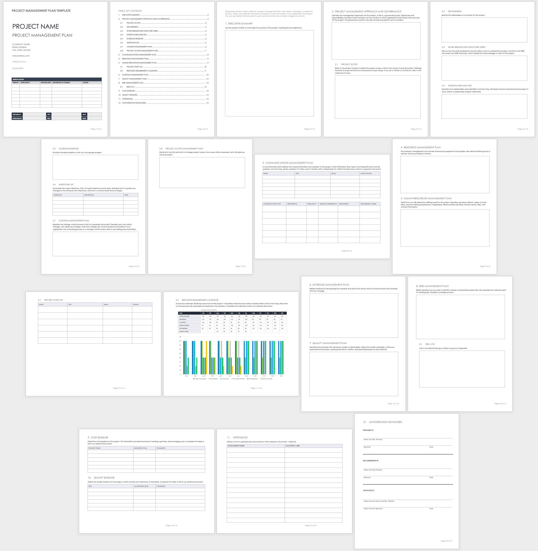 Free Project Management Plan Templates | Smartsheet Within Work Plan Template Word