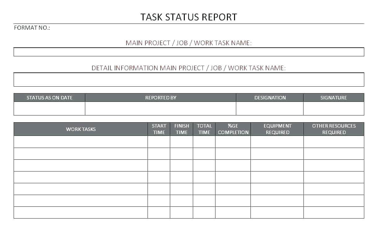 Free Project Progress Report Template In Job Progress Report Template