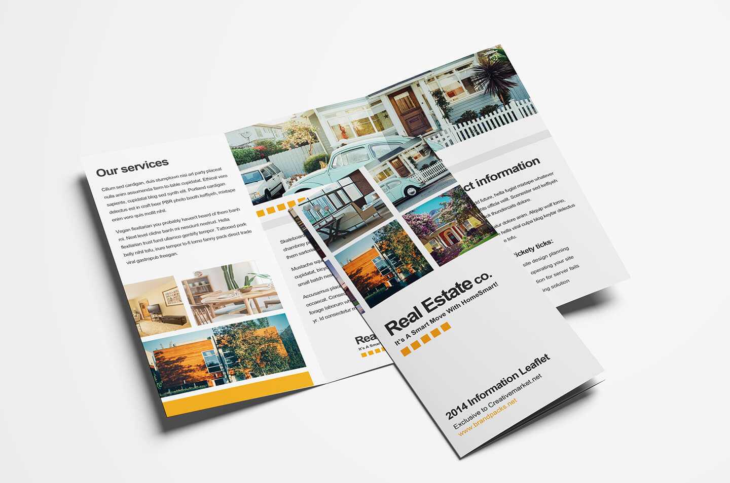 Free Real Estate Trifold Brochure Template In Psd, Ai Intended For Single Page Brochure Templates Psd