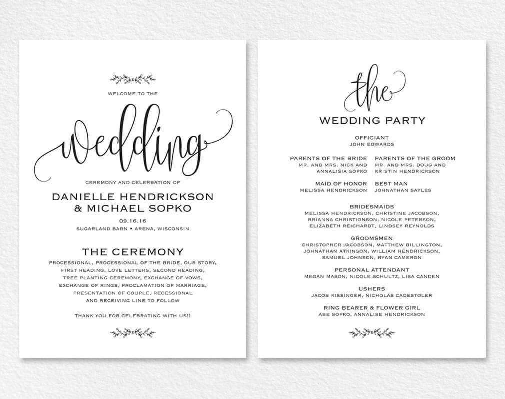 Free Rustic Wedding Invitation Templates For Word In 2019 Within Free Printable Wedding Program Templates Word
