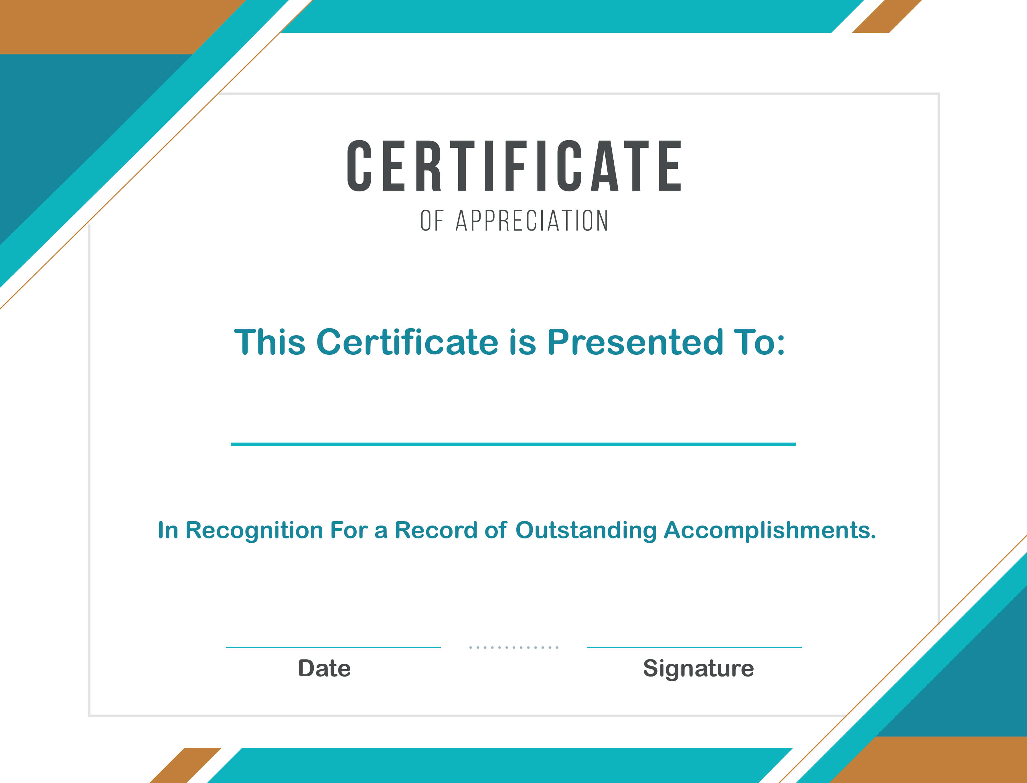 Free Sample Format Of Certificate Of Appreciation Template For Certificate Of Recognition Word Template