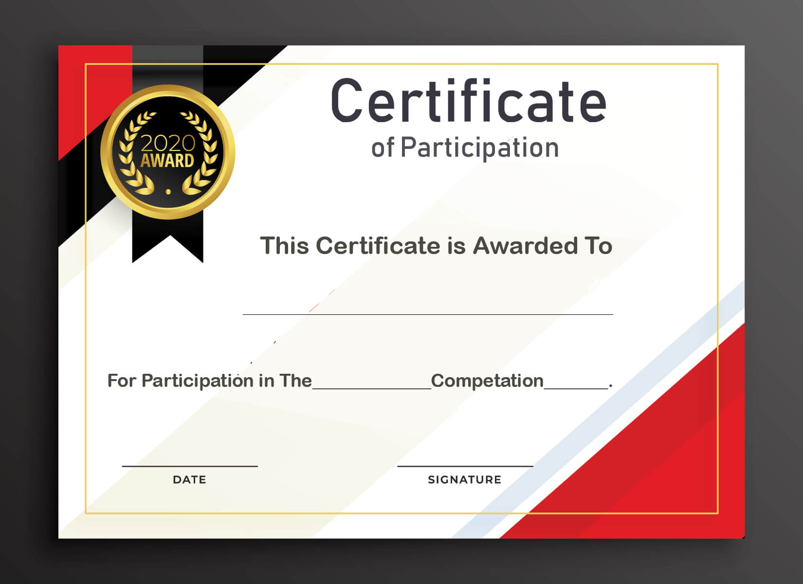 Free Sample Format Of Certificate Of Participation Template For Certificate Of Participation Template Word