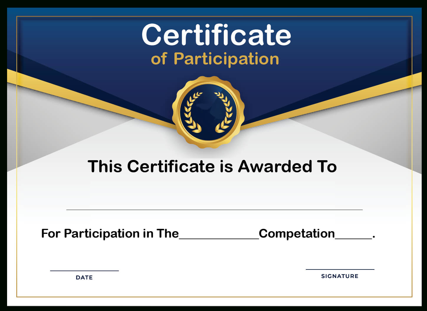 Free Sample Format Of Certificate Of Participation Template Pertaining To Certificate Of Participation Template Doc