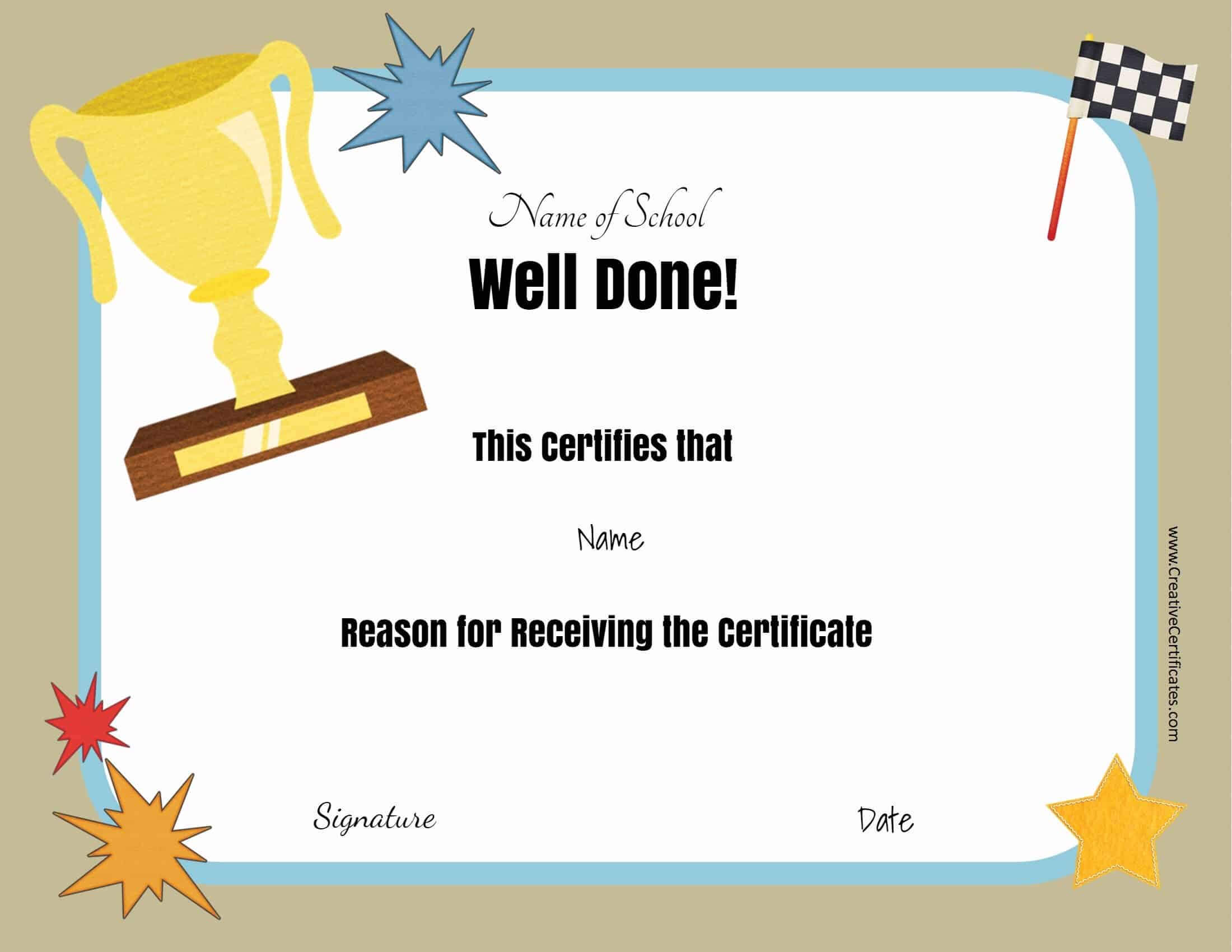 Free School Certificates & Awards Intended For Star Of The Week Certificate Template
