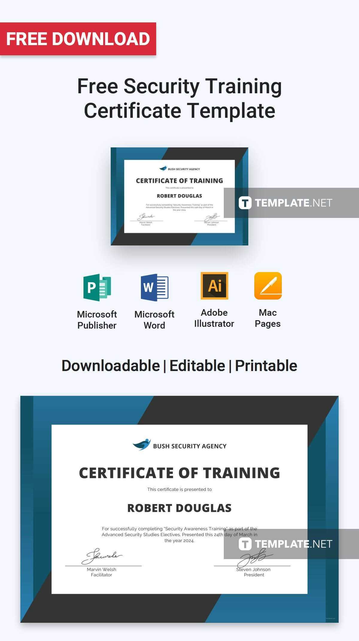 Free Security Training Certificate | Certificate Templates Regarding Certificate Authority Templates