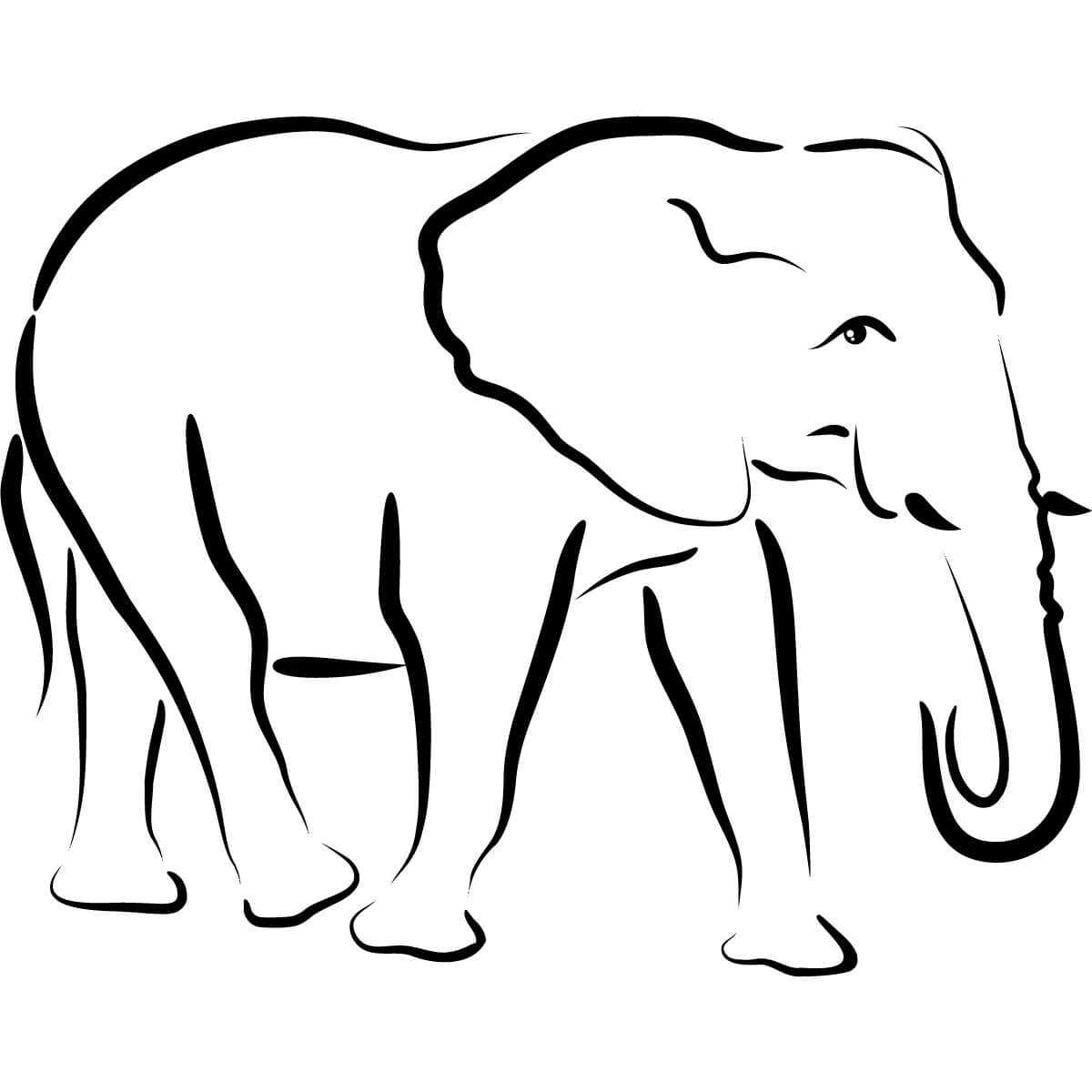 Free Simple Elephant Outline, Download Free Clip Art, Free With Blank Elephant Template