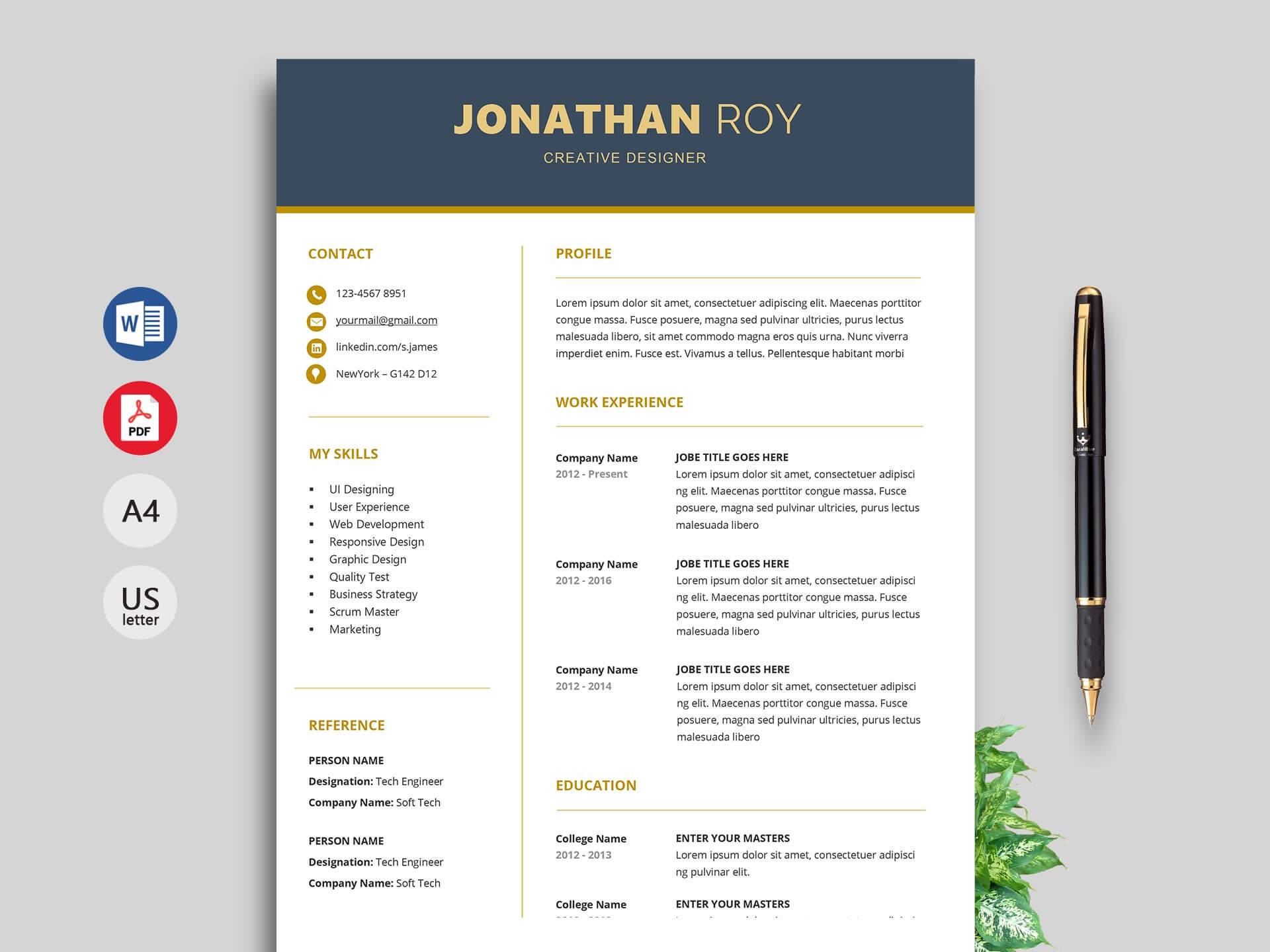 Free Simple Resume & Cv Templates Word Format 2019 | Resumekraft Throughout Free Downloadable Resume Templates For Word