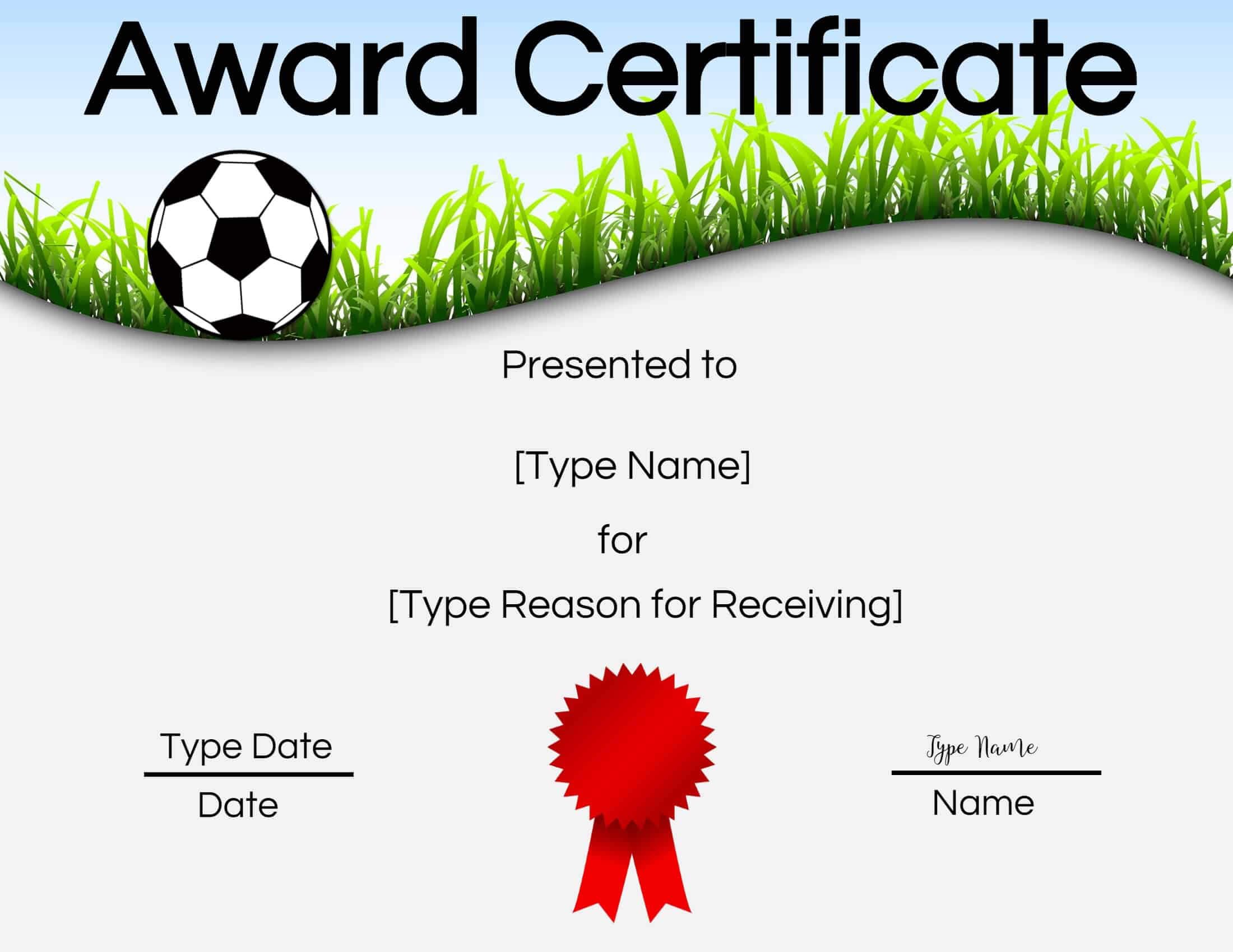 Free Soccer Certificate Maker | Edit Online And Print At Home Regarding Soccer Award Certificate Template