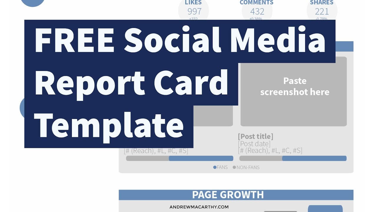 Free Social Media Report Card Template (Photoshop .psd) Pertaining To Free Social Media Report Template