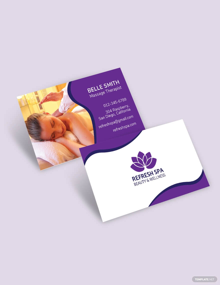 Free Spa Center Business Card Template – Pachathemes With Regard To Massage Therapy Business Card Templates
