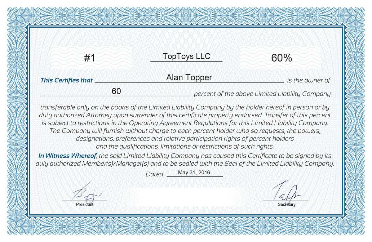 Free Stock Certificate Online Generator Throughout Llc Membership Certificate Template Word