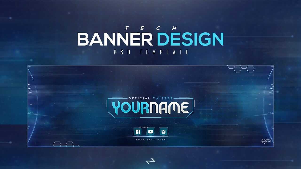 Free Tech Twitter Header Psd Template [Free Download] In Twitter Banner Template Psd