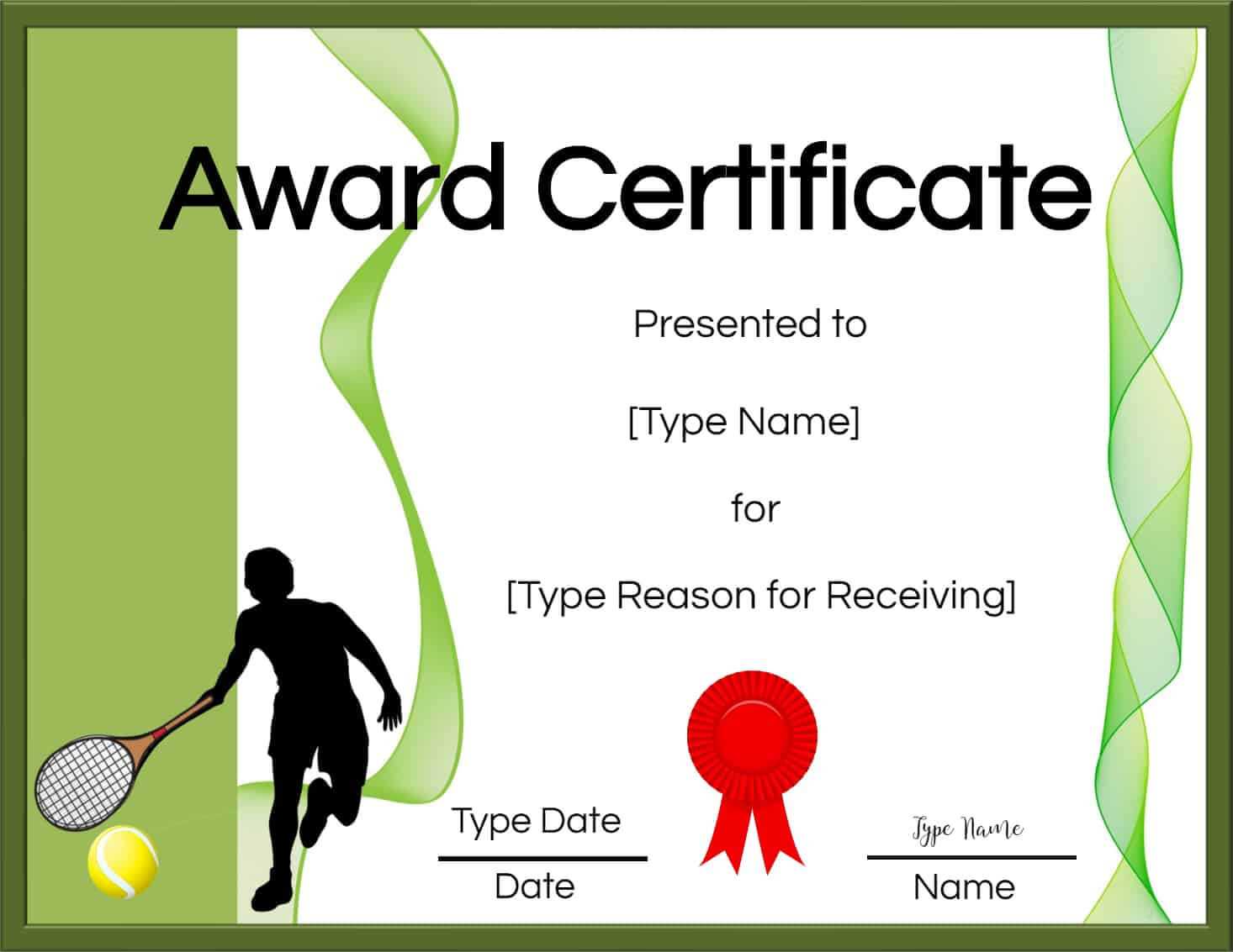 Free Tennis Certificate | Customize Online & Print For Tennis Certificate Template Free