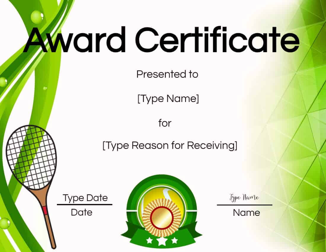 Free Tennis Certificate | Customize Online & Print For Tennis Certificate Template Free
